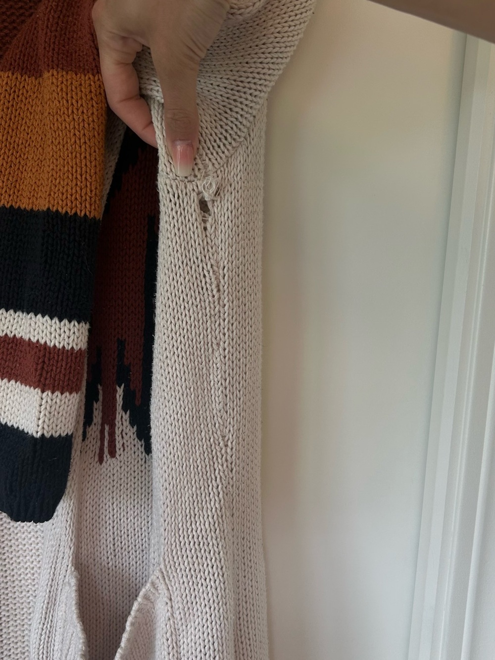 Shyanne Cream and Brown Patterned Cardigan - Picture 4 of 5